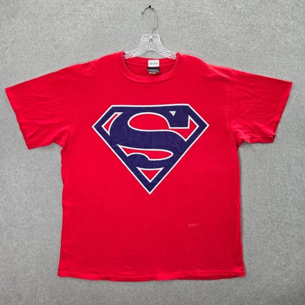 VINTAGE Superman Men Shirt XL Red Single Stitch DC Comics Changes‎ 90s USA